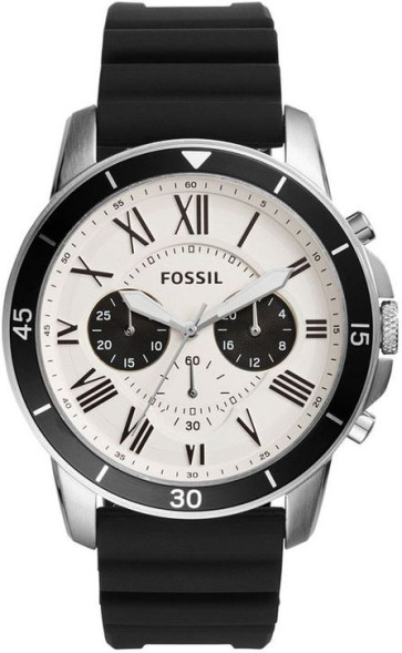 Correa de reloj Fossil FS5240 Silicona Negro 22mm